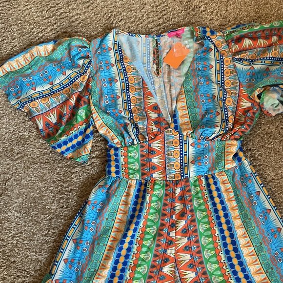 NWT Flying Tomato Green and Blue Patterned Romper Size L - Picture 6 of 14